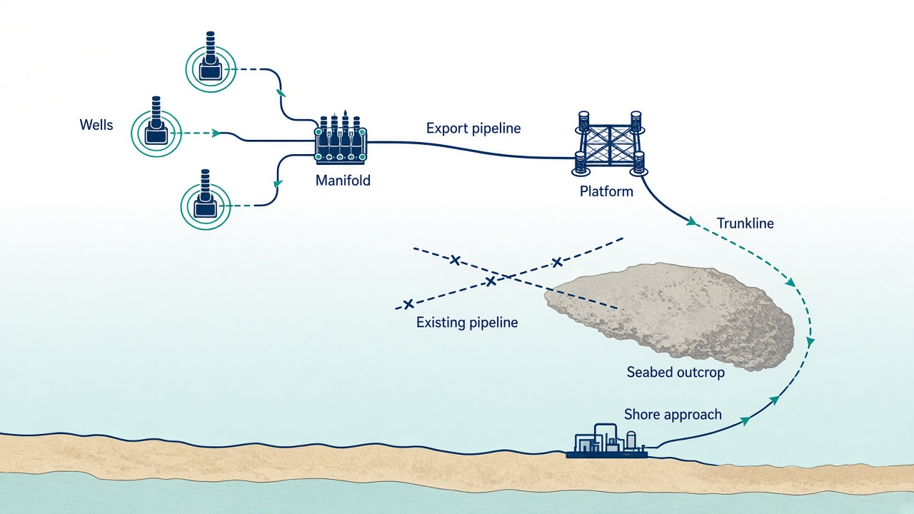 Subsea field layout and pipeline route selection