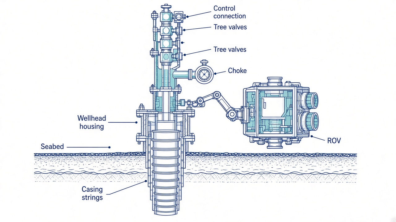 Subsea wellhead and Xmas tree with ROV intervention
