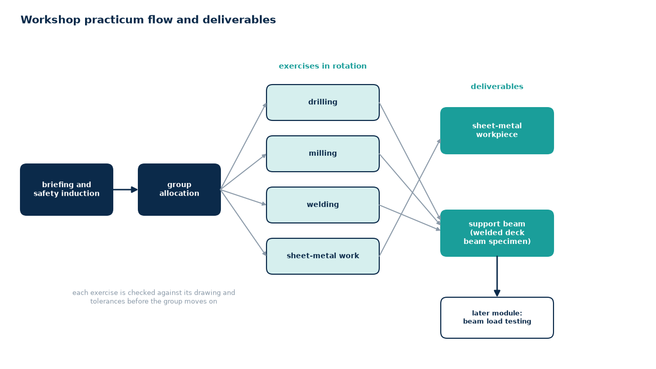 Workshop practicum flow and deliverables